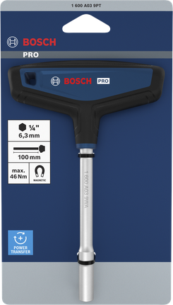 Tua vít đầu chữ T Bosch PRO với trục từ tính 100mm.